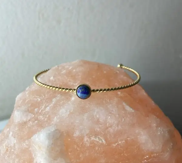 bracelet torsadé cabochon lapis lazuli